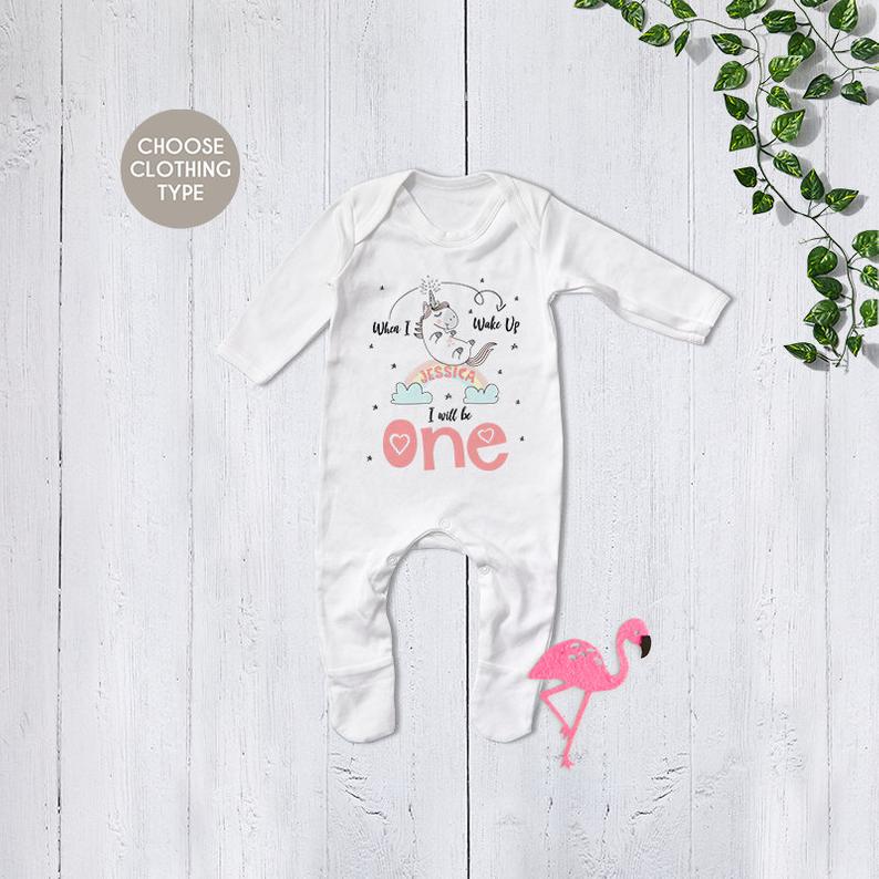 Personalised Unicorn Birthday Eve Babygrow - Etsy