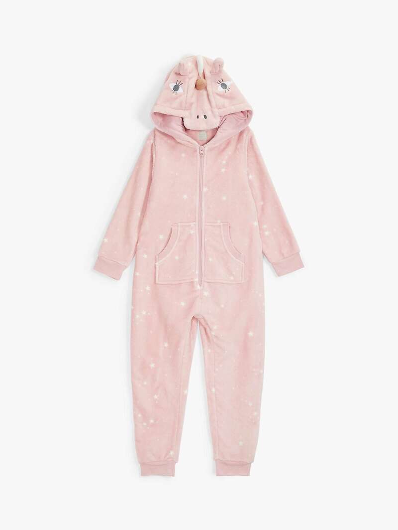 Girls' Unicorn Onesie, Pink - John Lewis.