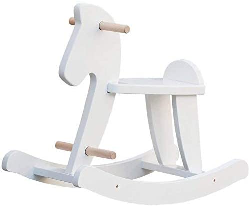 Labebe Baby Wooden White Rocking Horse.