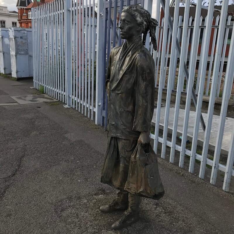 Statue of a woman at Brixton Station.