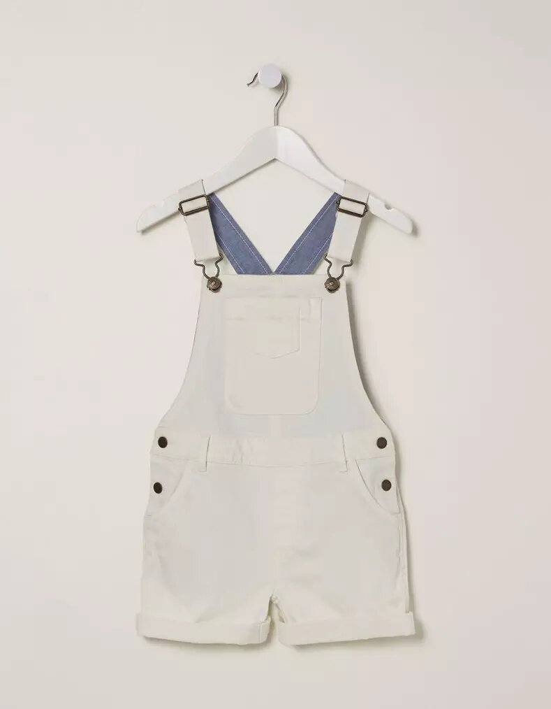 Fat Face Coloured Shortie Dungarees.