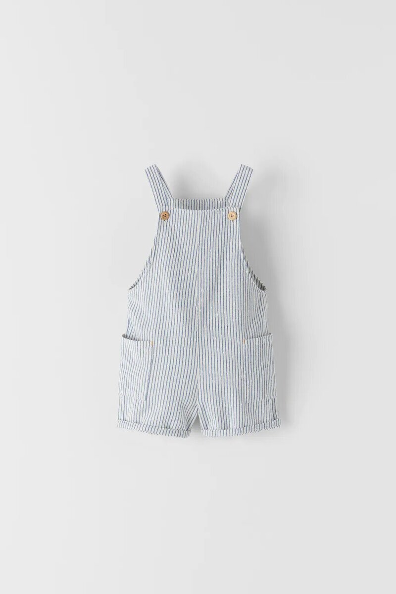 Zara Striped Short Dungarees.