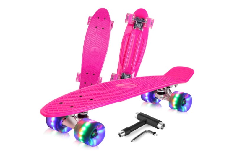 Mini skateboard best for outdoors.