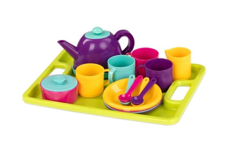 Tea set party for four with a colourful serving tray.