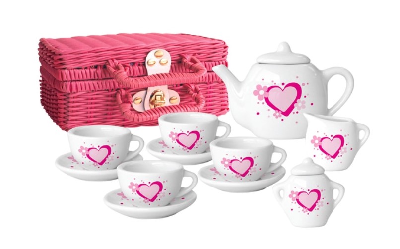 Lovely 13 pieces sweet heart porcelain tea set.