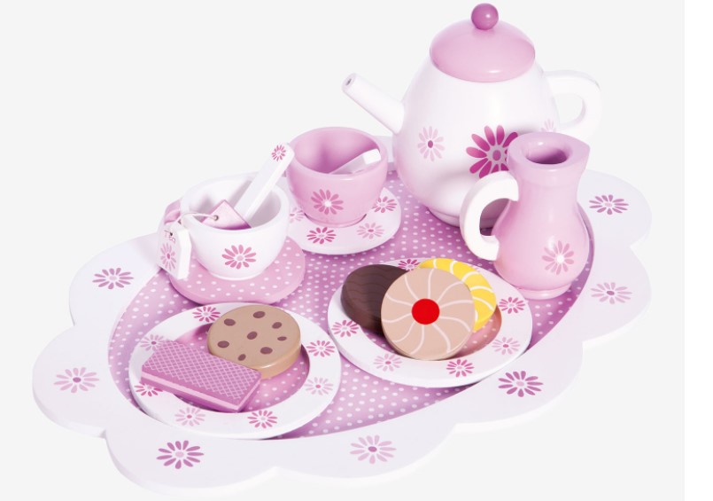 Perfect tea set for wooden sweet treats.
