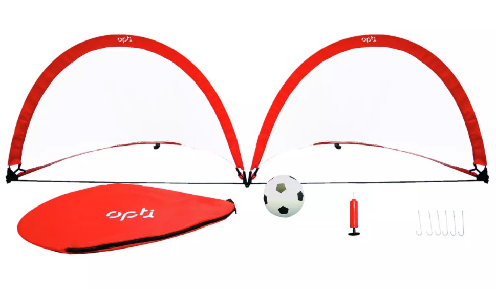 Easy foldable design pop up football goal.