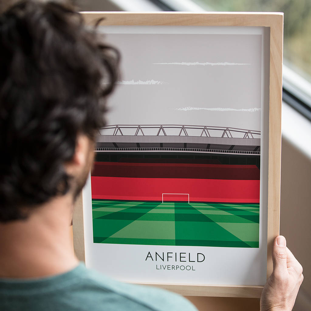 Modern print of football stadium.