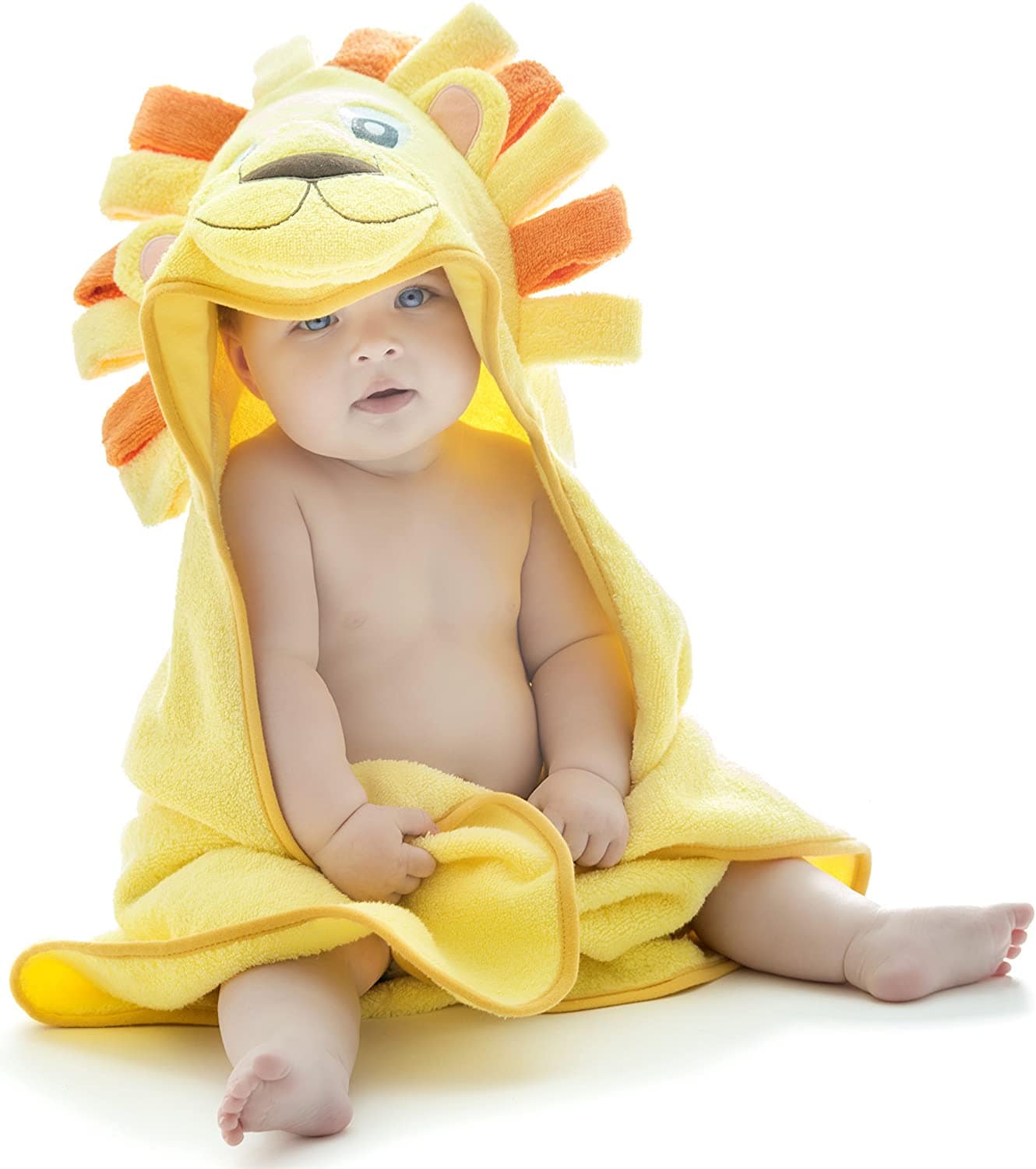 Little Tinkers world lion hooded baby towel.