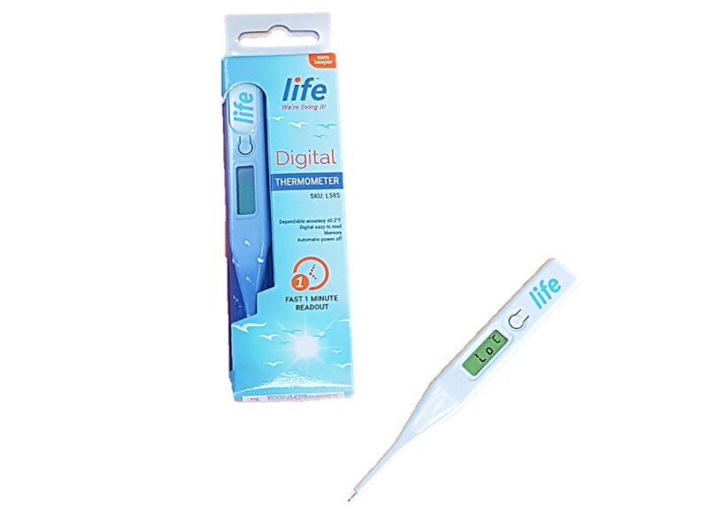 Convenient and accurate blue healthcare digital thermometer for adults and children.
