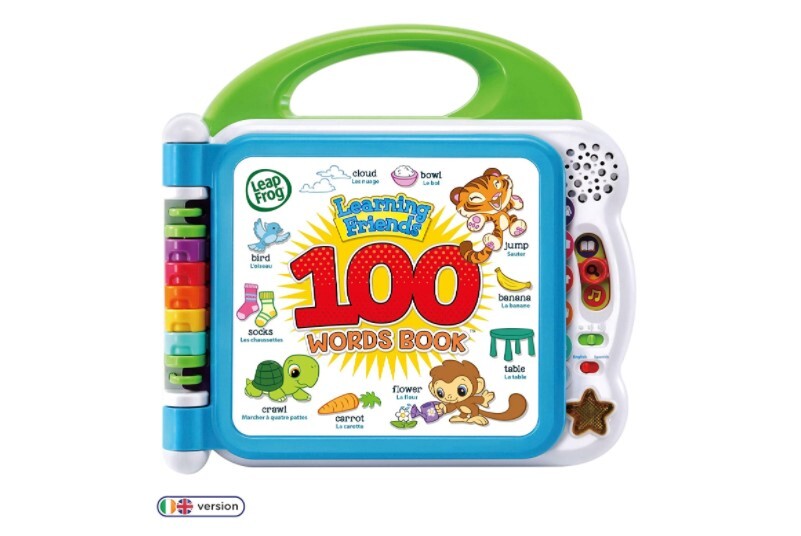 Attractive 100 words book with bright colors and animals design.