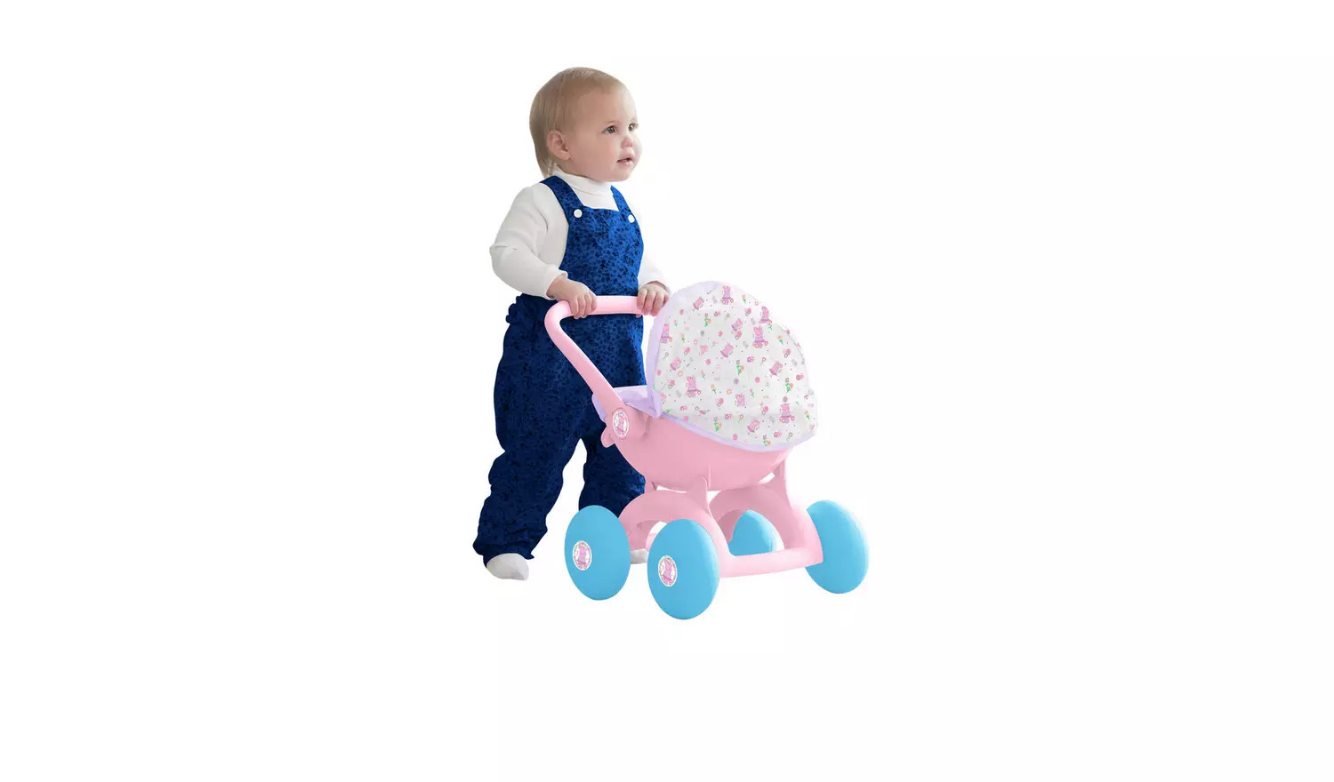 Beautiful and attractive pink peppa pig pram set perfect of peppa pig lovers.