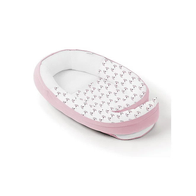Elegant and comfortable pink white organic cotton cocoon.