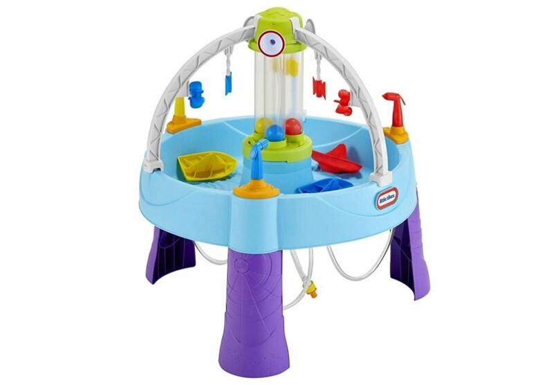 Educational and fun battle splash water table with colorful mini ships.