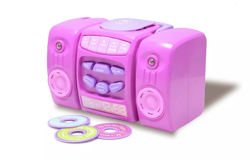 Gorgeous pink CD player for music lover little girls.