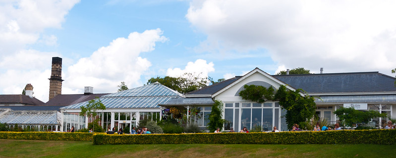 The glass Tearooms at Birmingham Botanical Gardens.