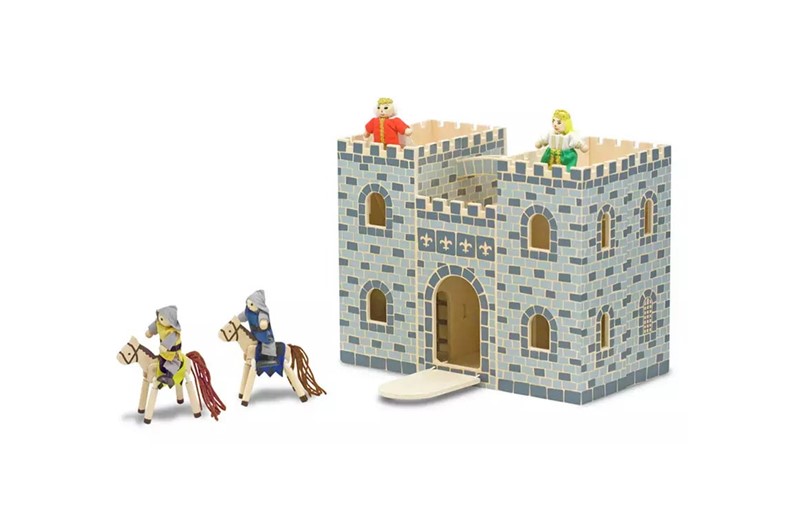 Beautiful foldable wooden castle easy for battlements play.