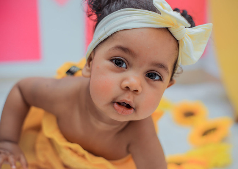 A cuban girl wearing her beautiful turban.