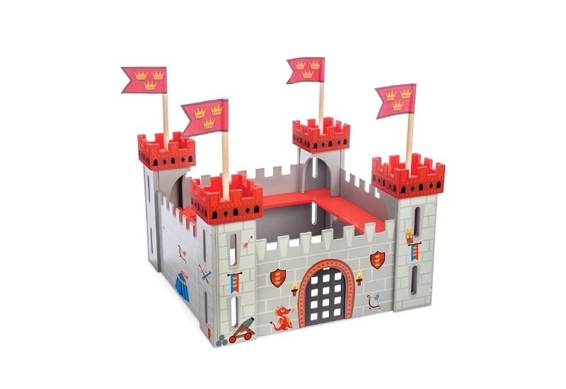 Durable warrior theme wooden castle set.