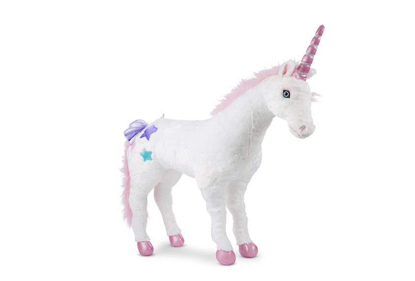 Attractive white stuff toy unicorn.