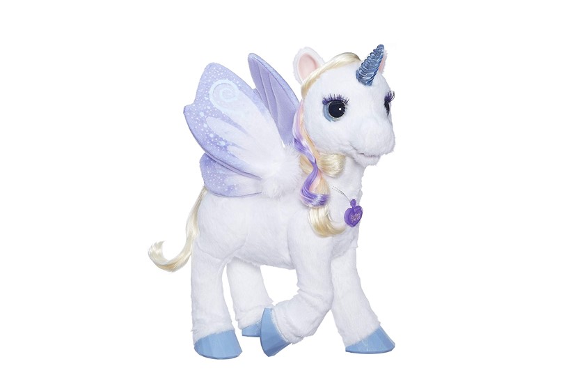 Attractive cute purple stuff toy unicorn.