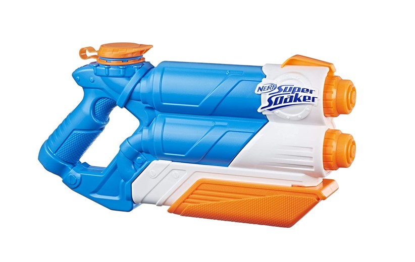 Safe and fun two barrel in one water gun.