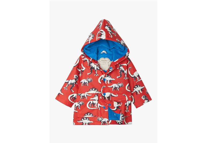 Waterproof cute baby dinosaur color changing raincoat for baby's protection.