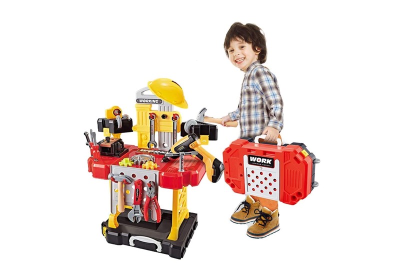 Set ofconstruction tools and equipment toys for toddlers helps in developin skills.
