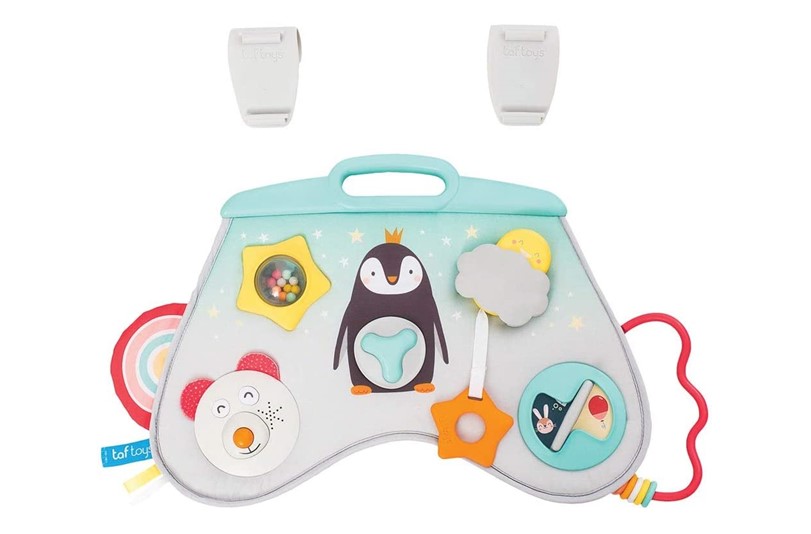 Lovable soft colors of laptoy activity center perfect for babies to entertain them while travelling.