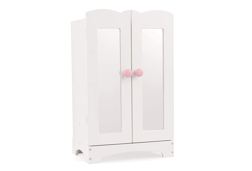 Pretty white closet for dolls accessories and outfit, perfect gift idea.
