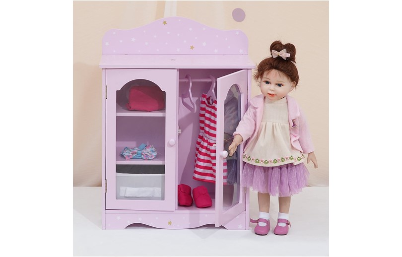 Fashionable and realistic design more durable mini doll wardrobe perfect for kids in playing.