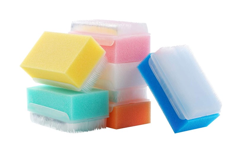 Multi- purpose of foam with brush or used as sensory brush for calming and relaxing while bathing