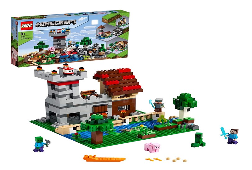 Set of lego Minecraft for rebuilding castle, farm and imaginative design.