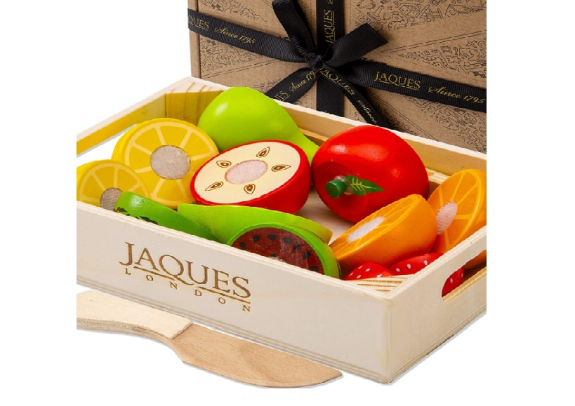 Fun and education colorful set of wooden fruit with realistic quality.