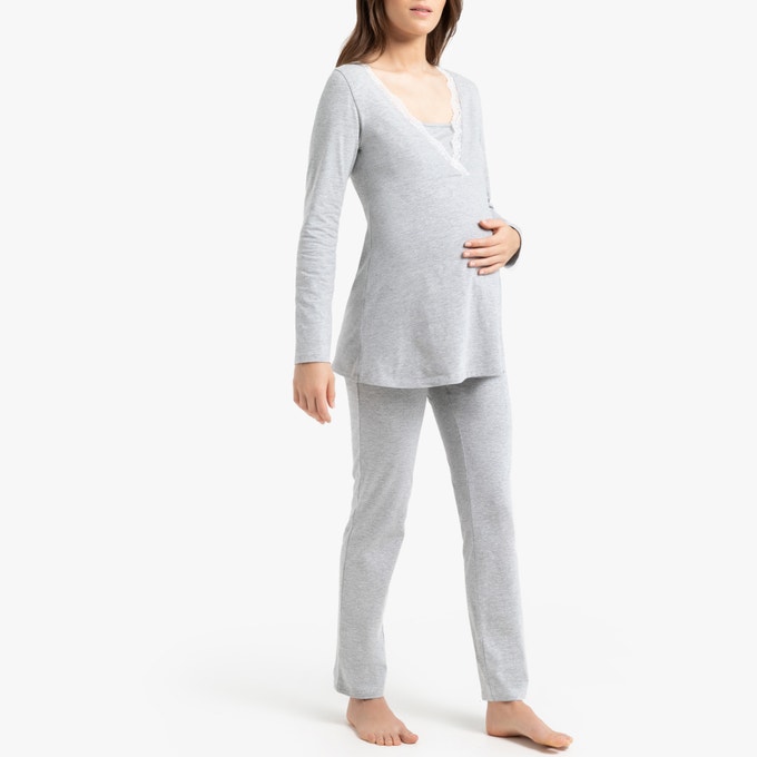 Cotton Mix Maternity/Nursing Pyjama, La Redoute.
