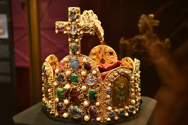 A king's magnificent gem-studded crown.