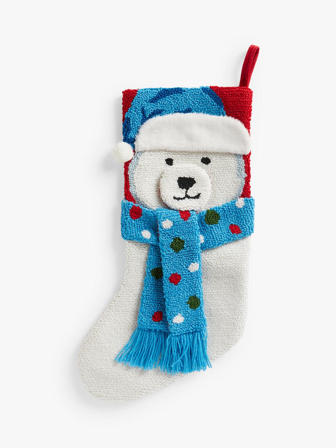 John Lewis & Partners Boucle Polar Bear Stocking.