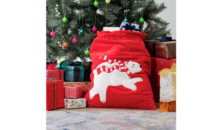 Argos Home Polar Bear Christmas Present Sack.