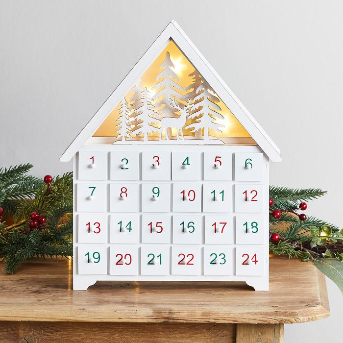 Lights4Fun Winter Cabin Wooden Advent Calendar.