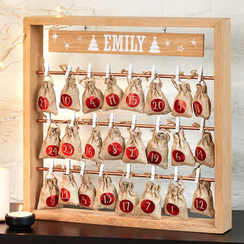 Pushka Gifts Christmas Advent Calendar Tree With Hanging Sacks.