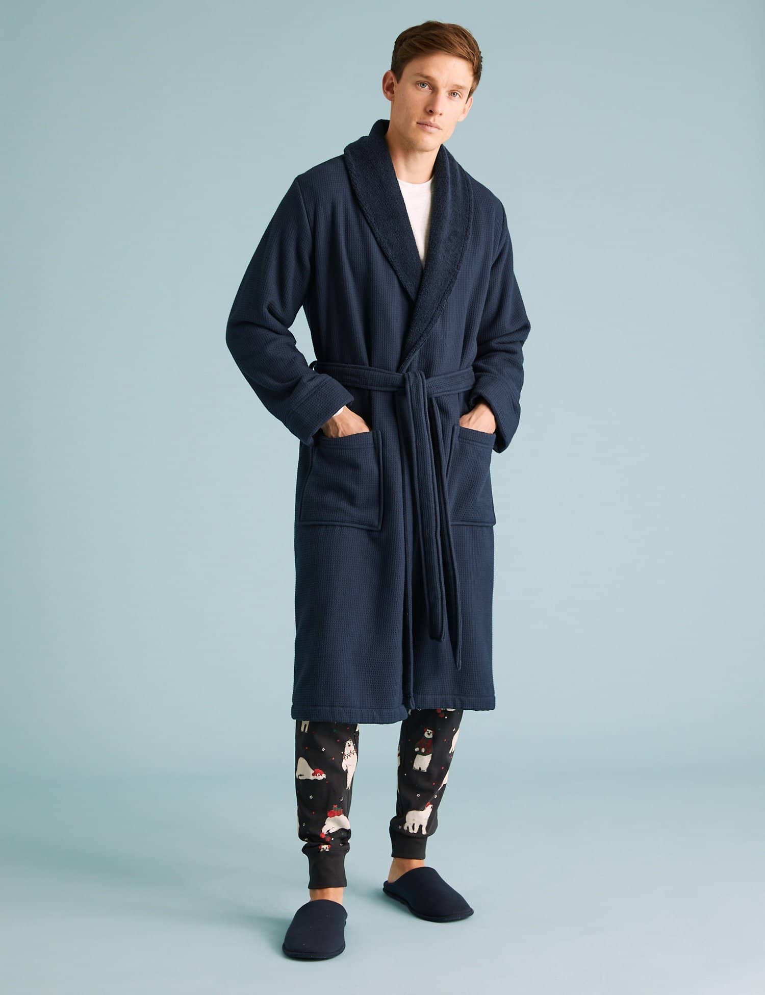 Pure Cotton Waffle Dressing Gown - M&S