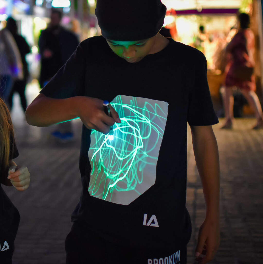 Interactive Green Glow T-shirt in Black - Illuminated Apparel