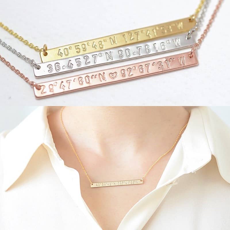 Custom Coordinates Necklace - Moru Studio