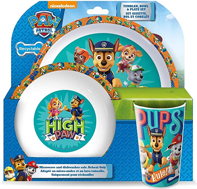 Paw Patrol Tumbler, Bowl And Plate Set.