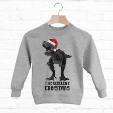 Batch 1 T Rexcellent Kids Christmas Dinosaur Jumper