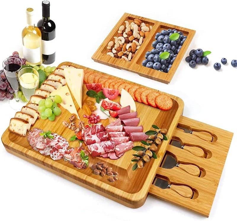 Bamboo Cheese Board And Knife Set