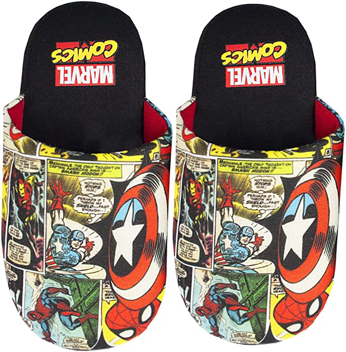 Marvel Avengers Comic Kids Slip-On Slippers.