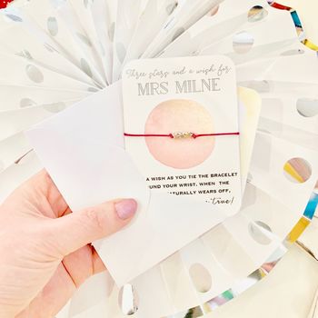 'Thank You Teacher' Wish Bracelet - Rock, Paper, Stars