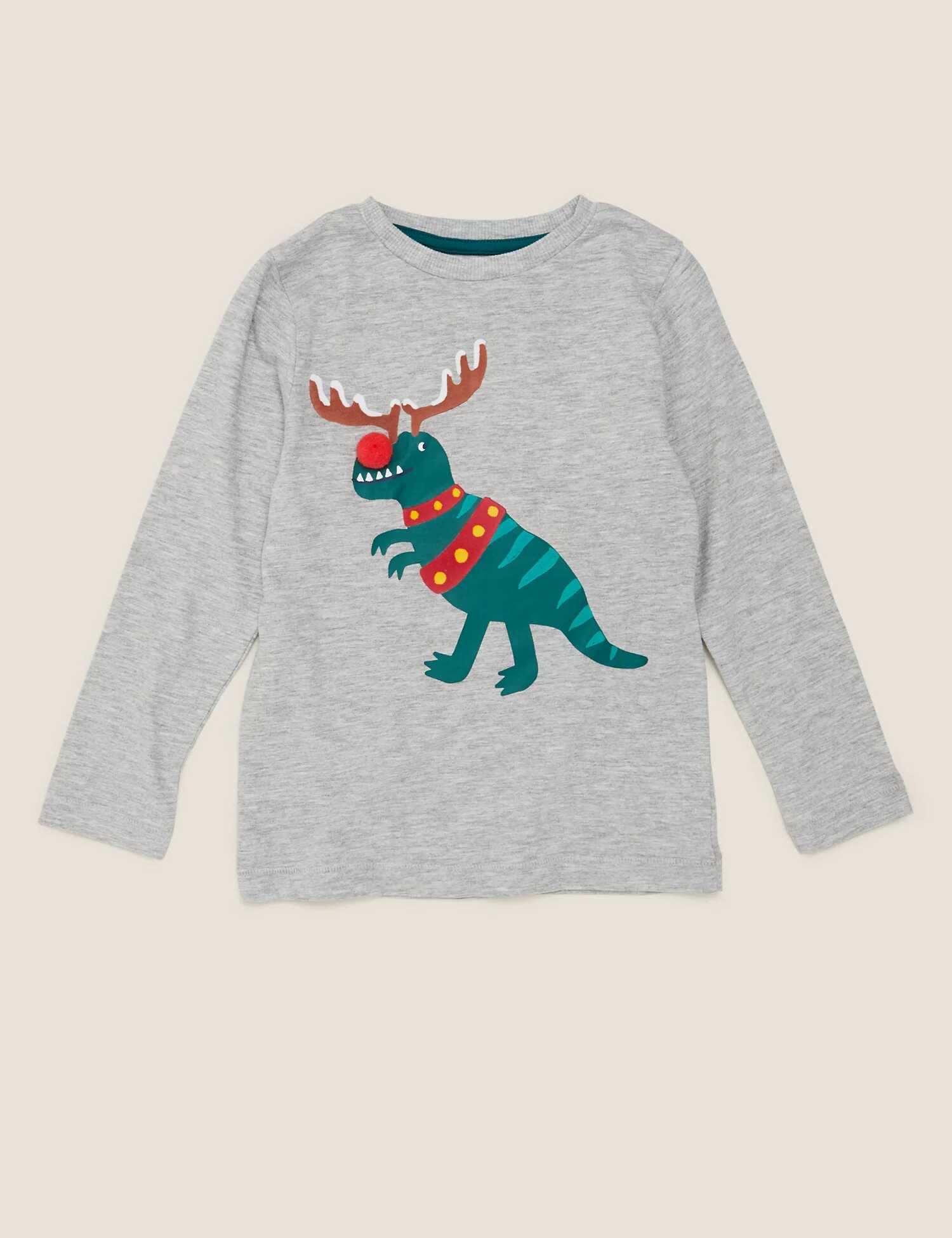 Marks And Spencer Cotton T Rex Christmas Top