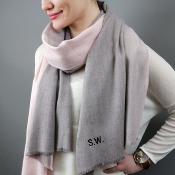 Personalised Cashmere Blend Ombre Scarf by Studio Hop